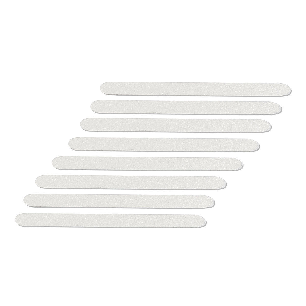 Set of light gray non-slip shower/tub treads strips