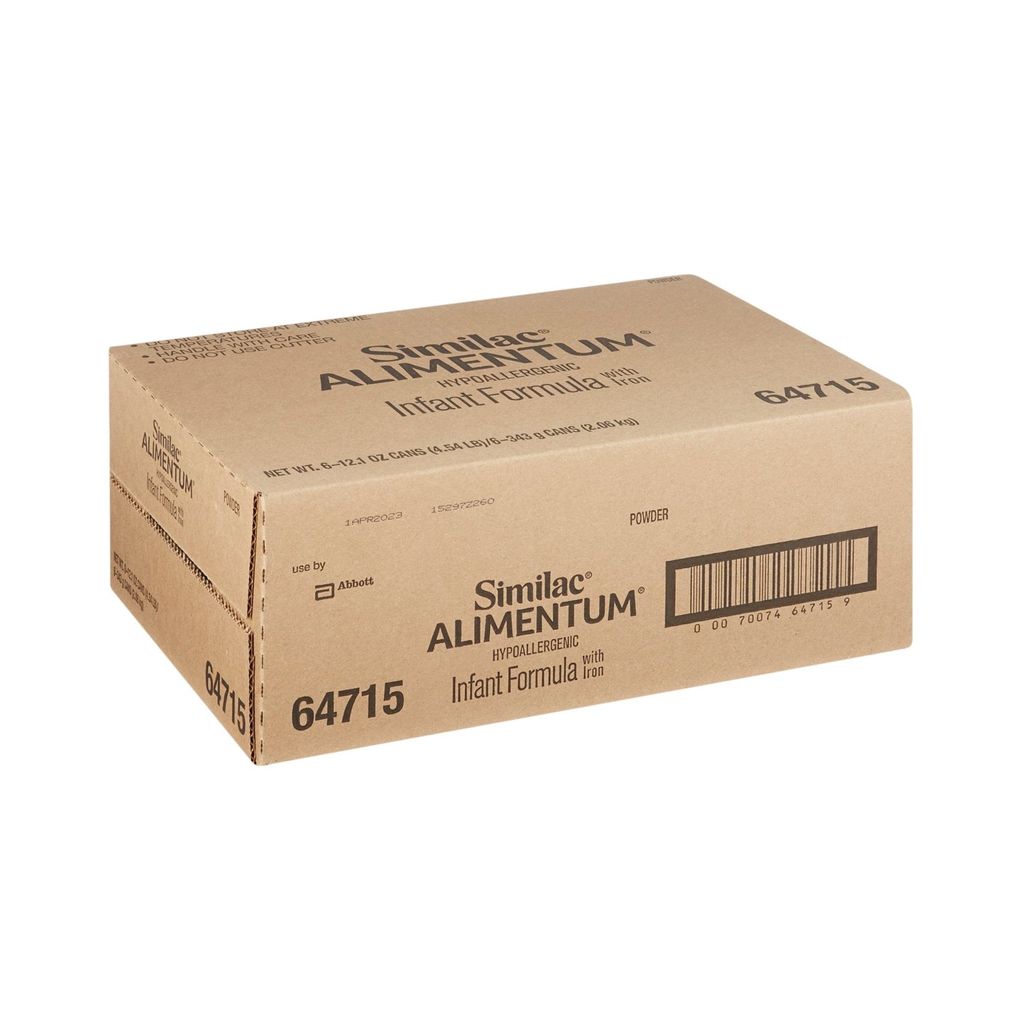 Similac Alimentum unflavored infant formula case, 6-pack carton for 12.1 oz cans