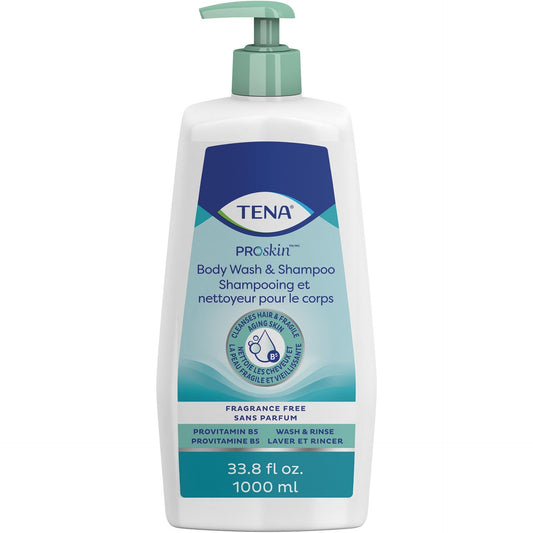 ProSkin body wash & shampoo, fragrance free, 33.8 fl oz pump bottle