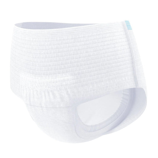 White protective underwear briefs with soft waist and leg openings