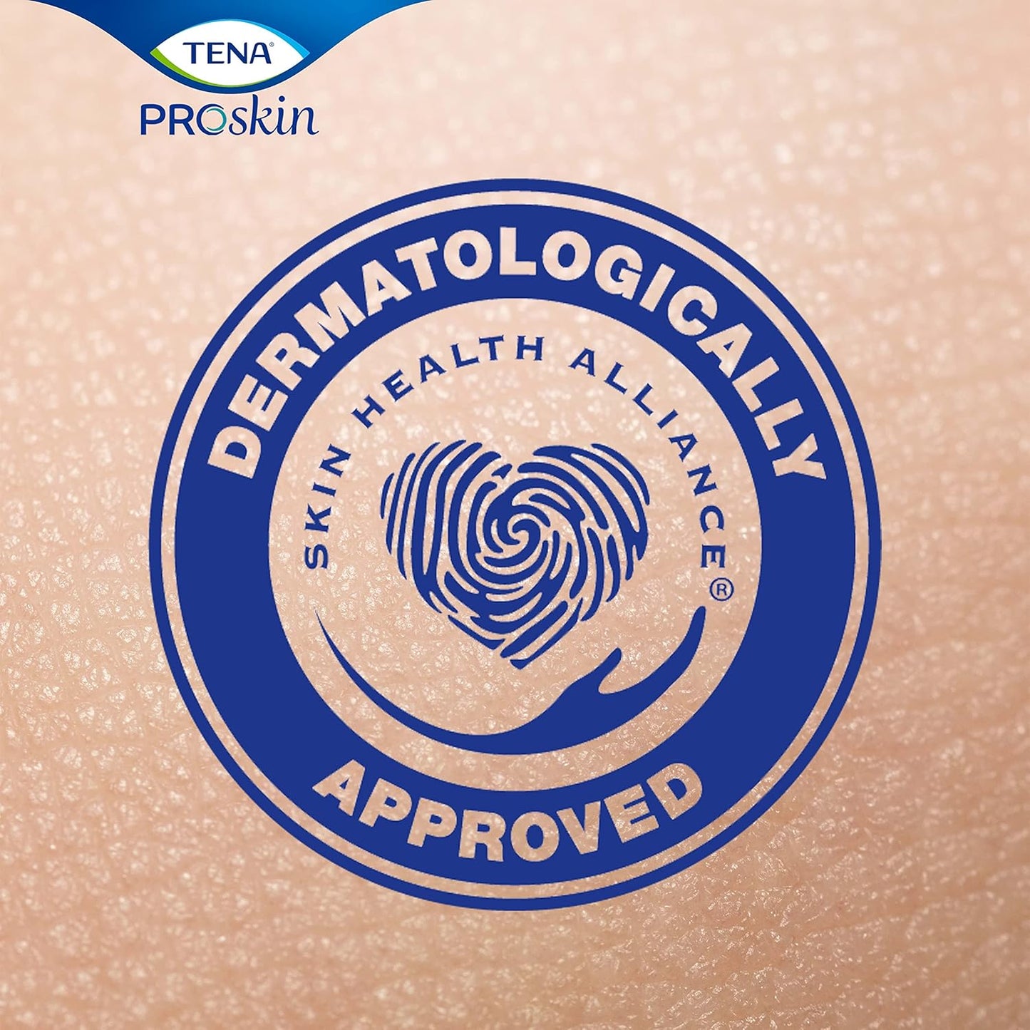 TENA ProSkin dermatologically approved seal logo