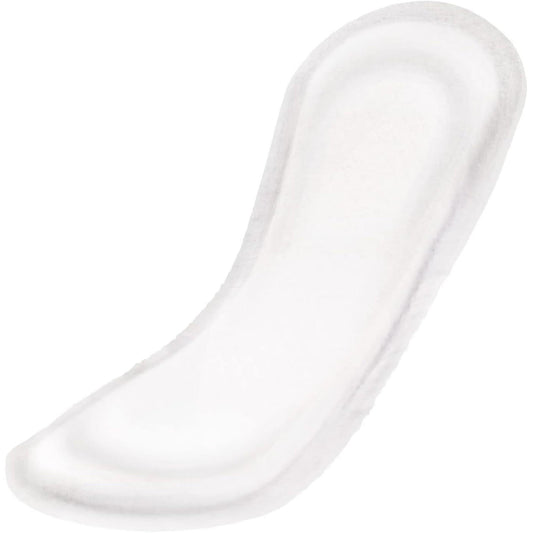White regular absorbent pad, curved shape, disposable undergarment liner