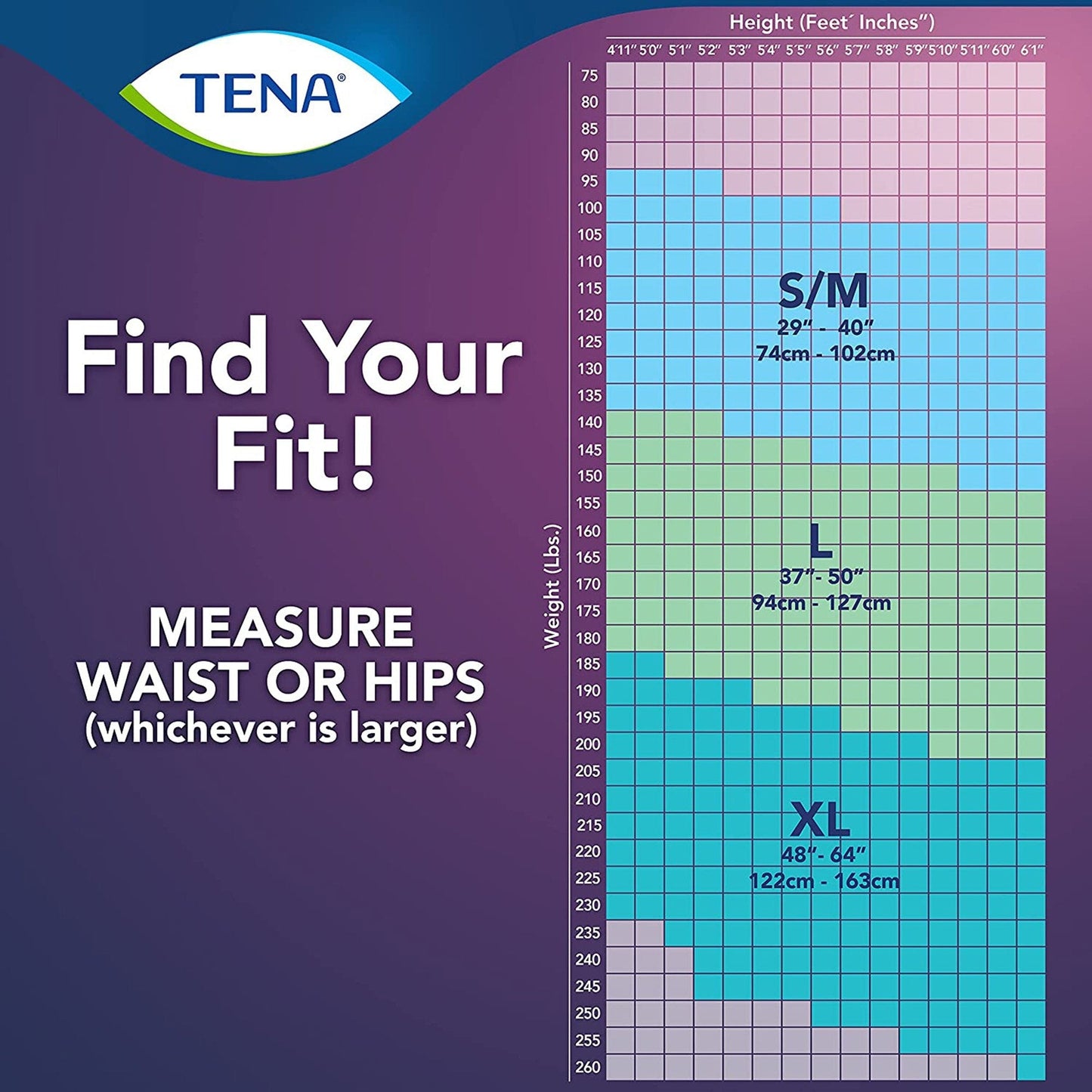 Super Plus heavy protective underwear fit size guide for S/M, L, XL
