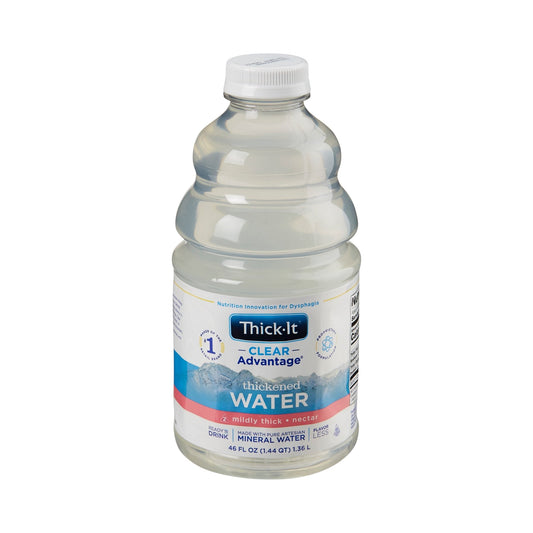 Thickened clear water bottle, mildly thick nectar, 46 fl oz (1.36 L)