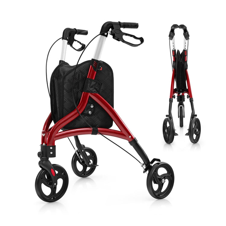 Red folding rollator