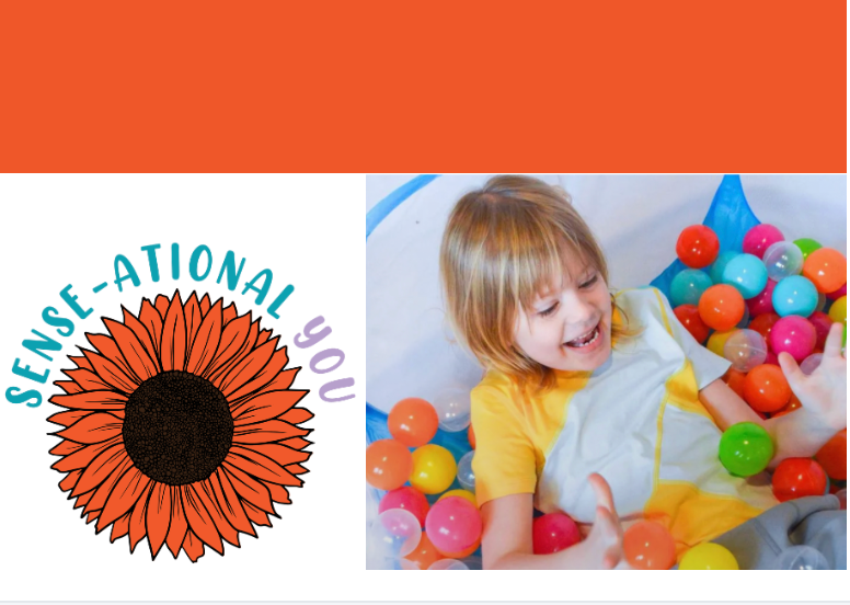 Sense-ational You logo next to a child in a ball pit