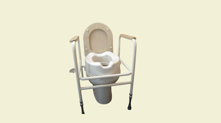 Adaptive toilet on a green background