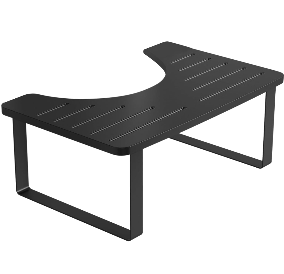 Black toilet stool on white background