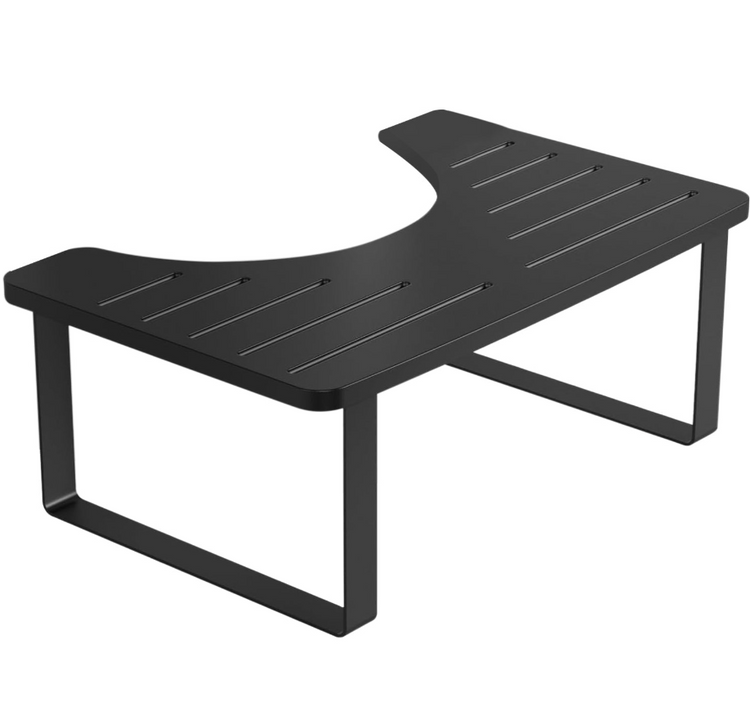 Black toilet stool on white background