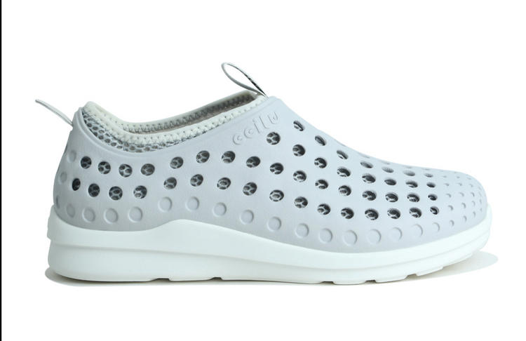 Slip on waterproof grey shoe