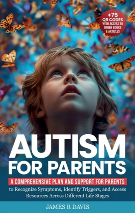 Autism for Parents paperback book cover with butterfly background and title text.