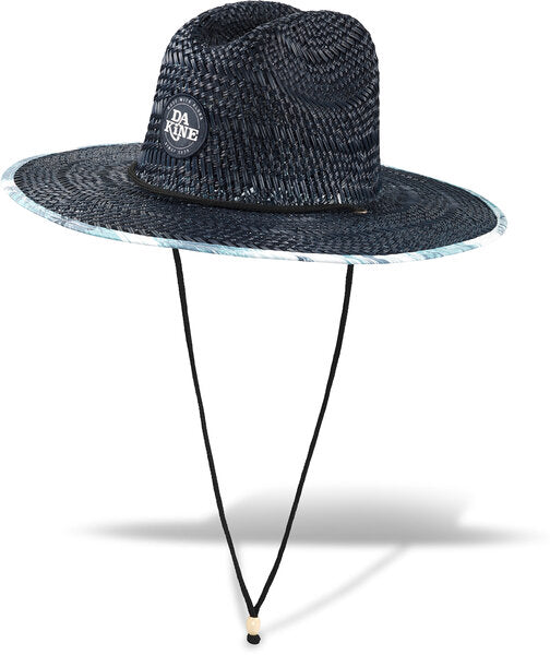 black straw surf hat with string adjustable strap