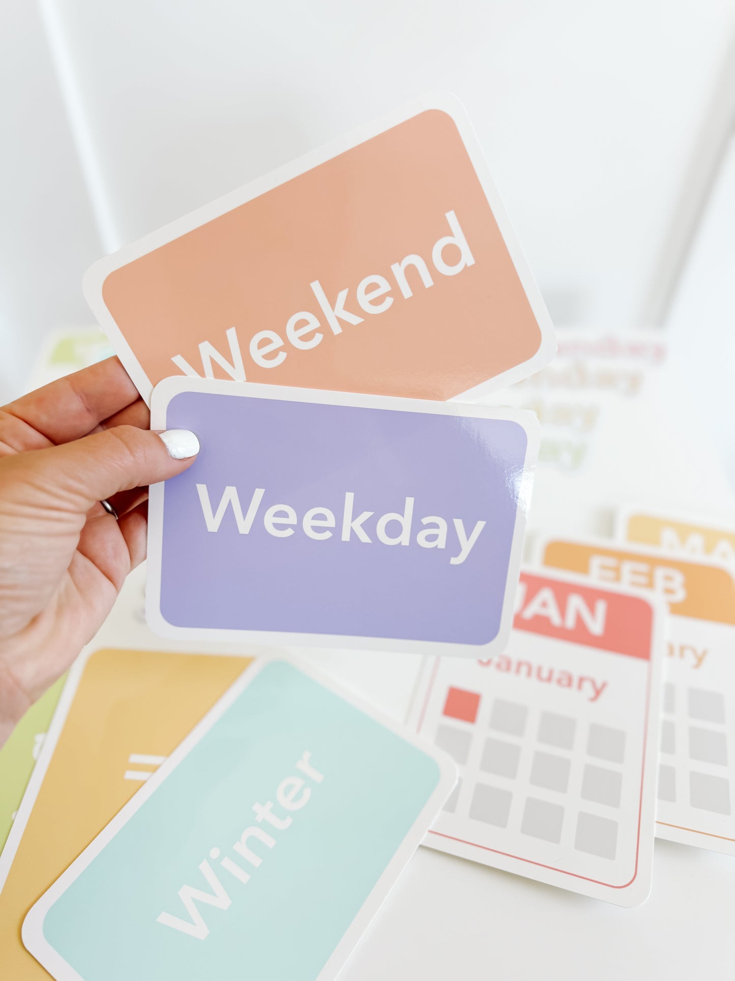 Calendar (Days, Months, Seasons) Flashcards and Magnets