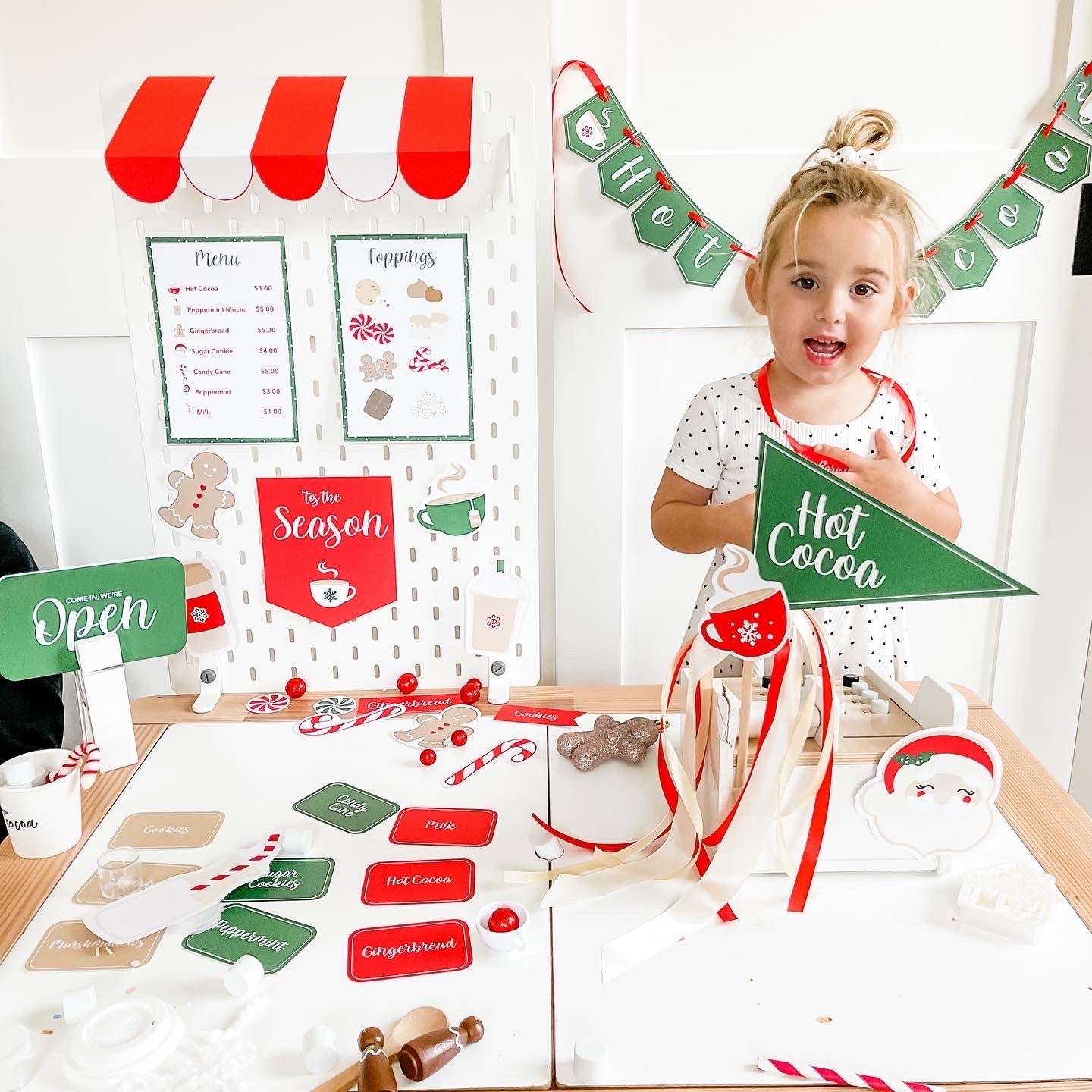 Red & White Hot Cocoa Dramatic Play Printables