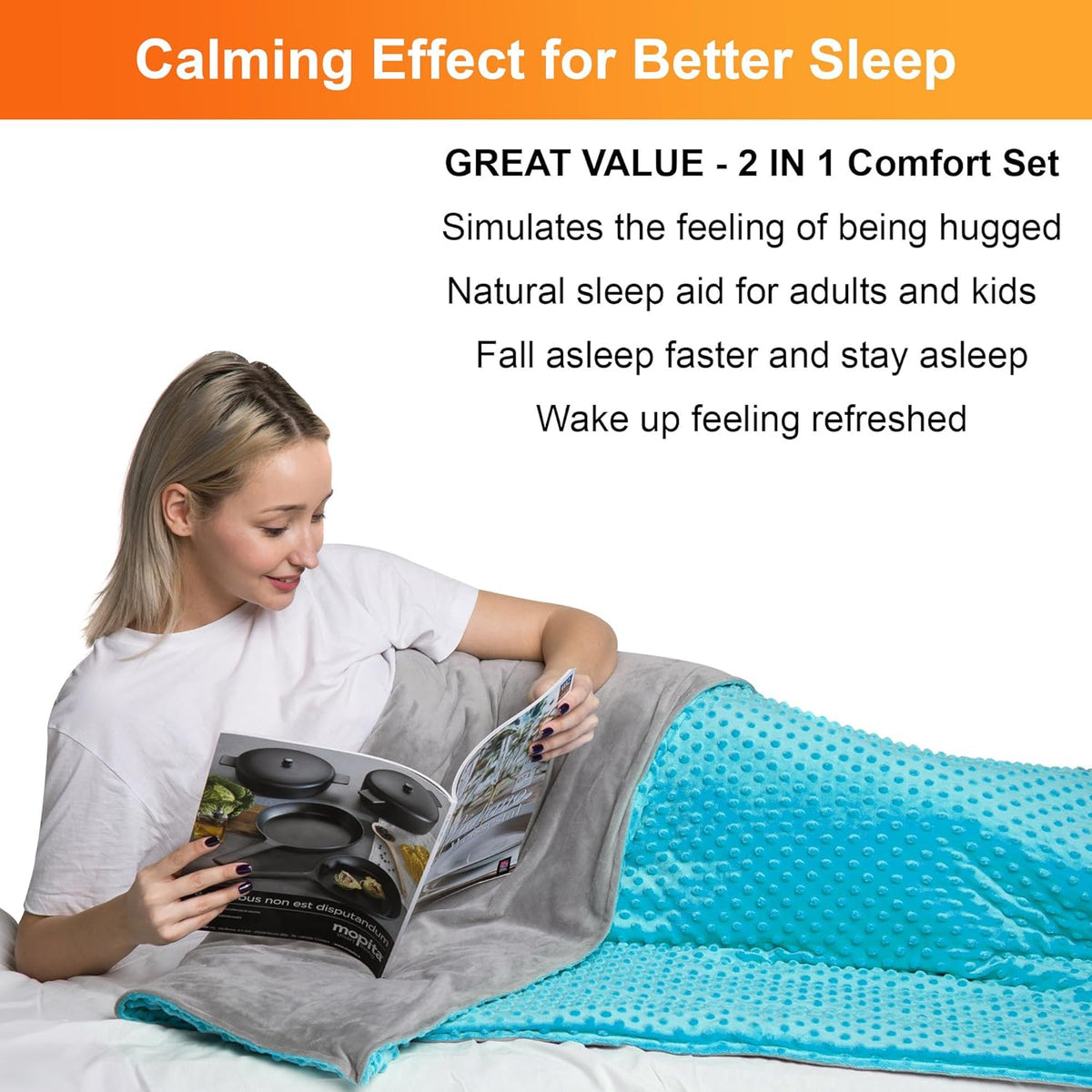 10 Lbs 48'' x 72'' Weighted Blanket for Kids with Removable Cover Hazli Collection