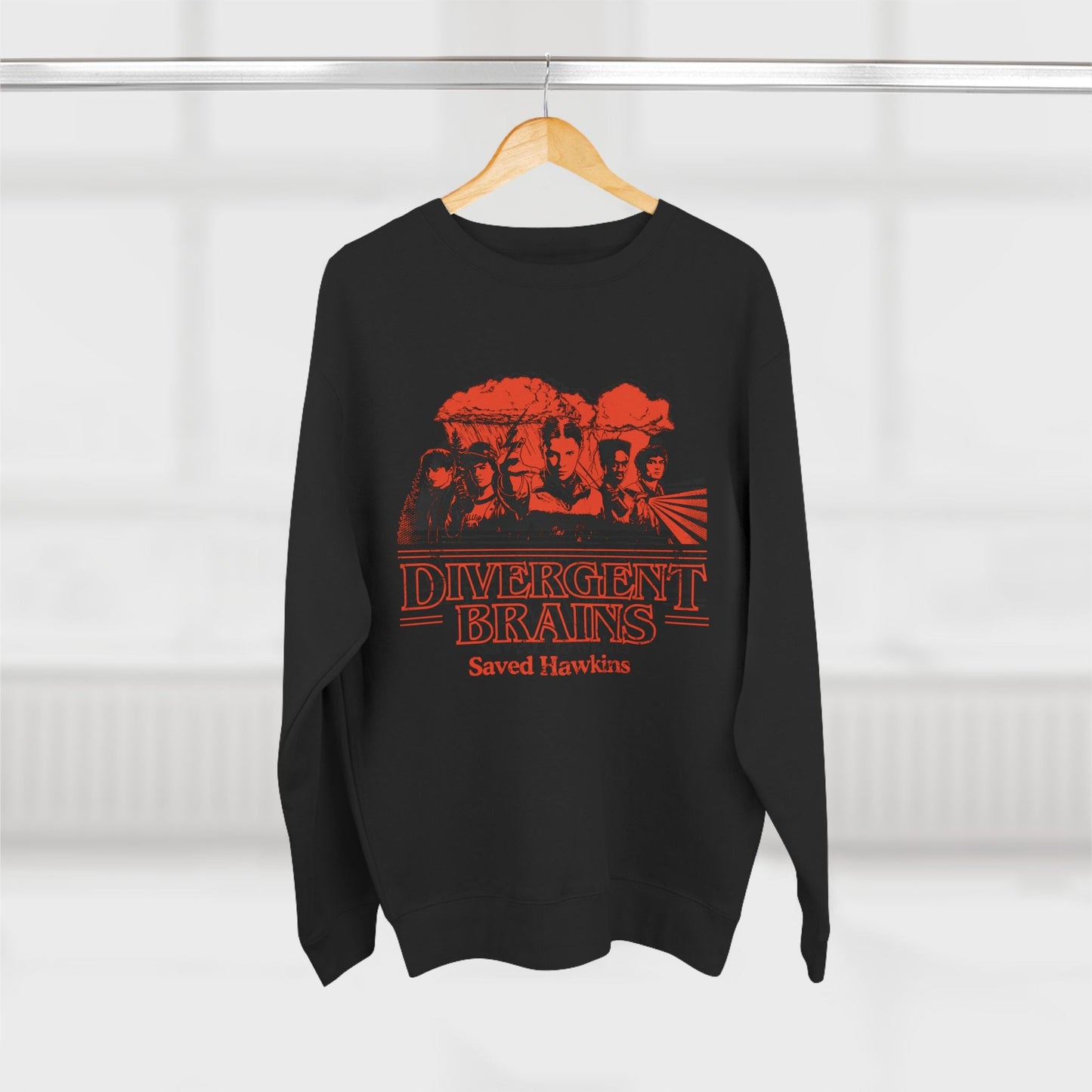 Divergent Brains Saved Hawkins - Adult Unisex Crewneck Sweatshirt