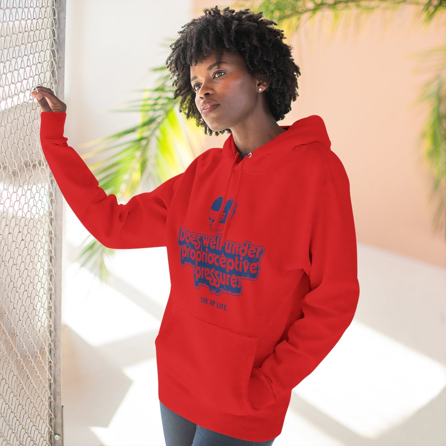 Does Well Under Proprioceptive Pressure - Sensory Input - Three-Panel Fleece Hoodie