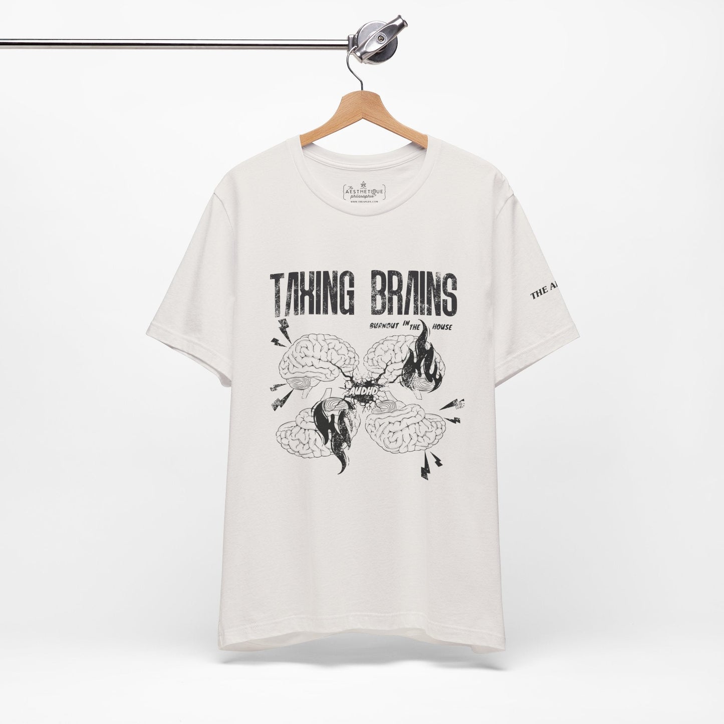 Taxing Brains - Burnout in the House - AuDHD - Adult Unisex Jersey Tee