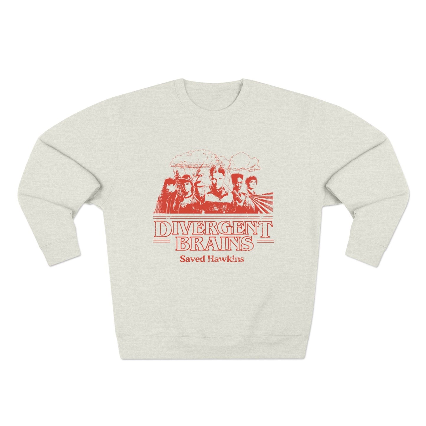 Divergent Brains Saved Hawkins - Adult Unisex Crewneck Sweatshirt