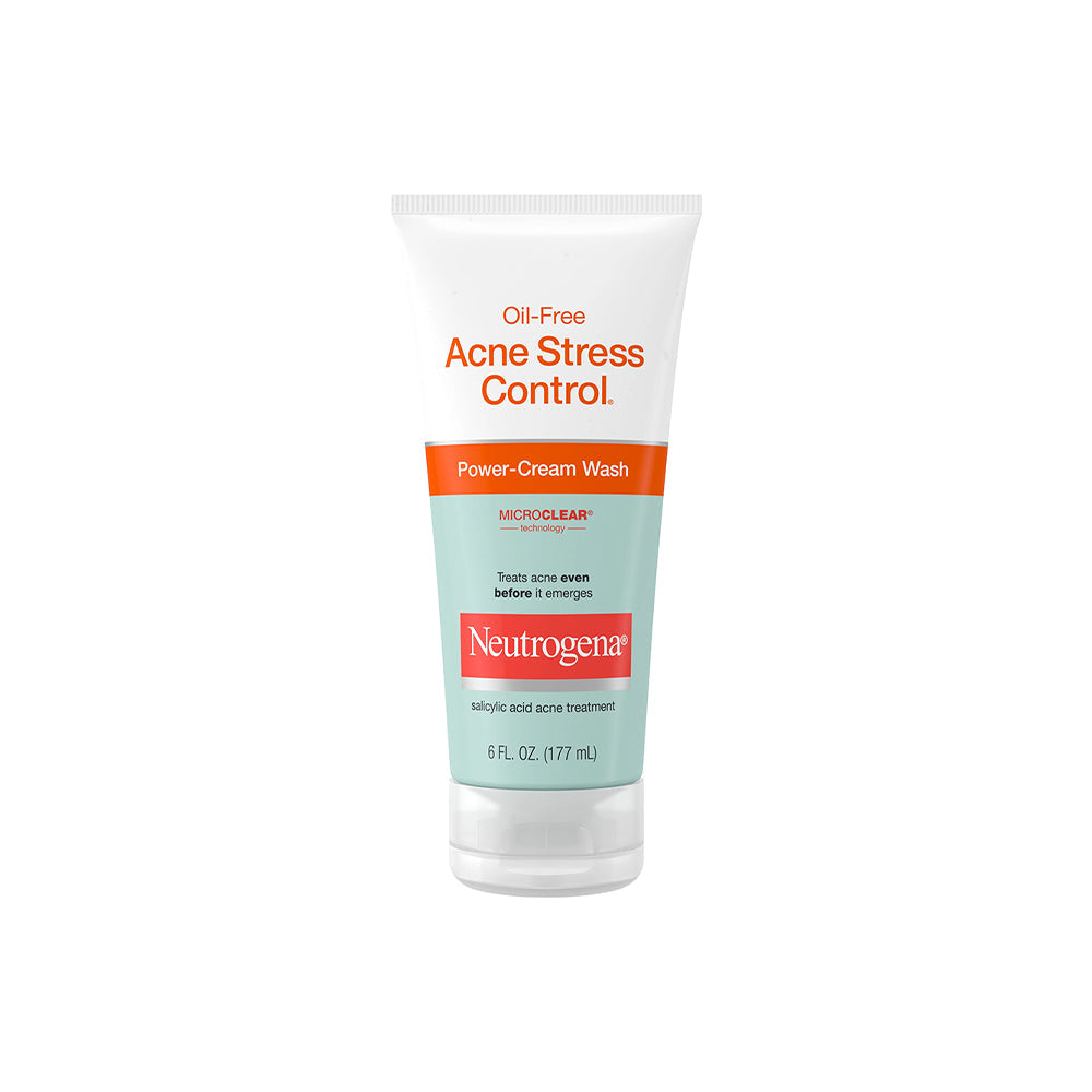 Neutrogena oil-free acne stress control power cream face wash tube