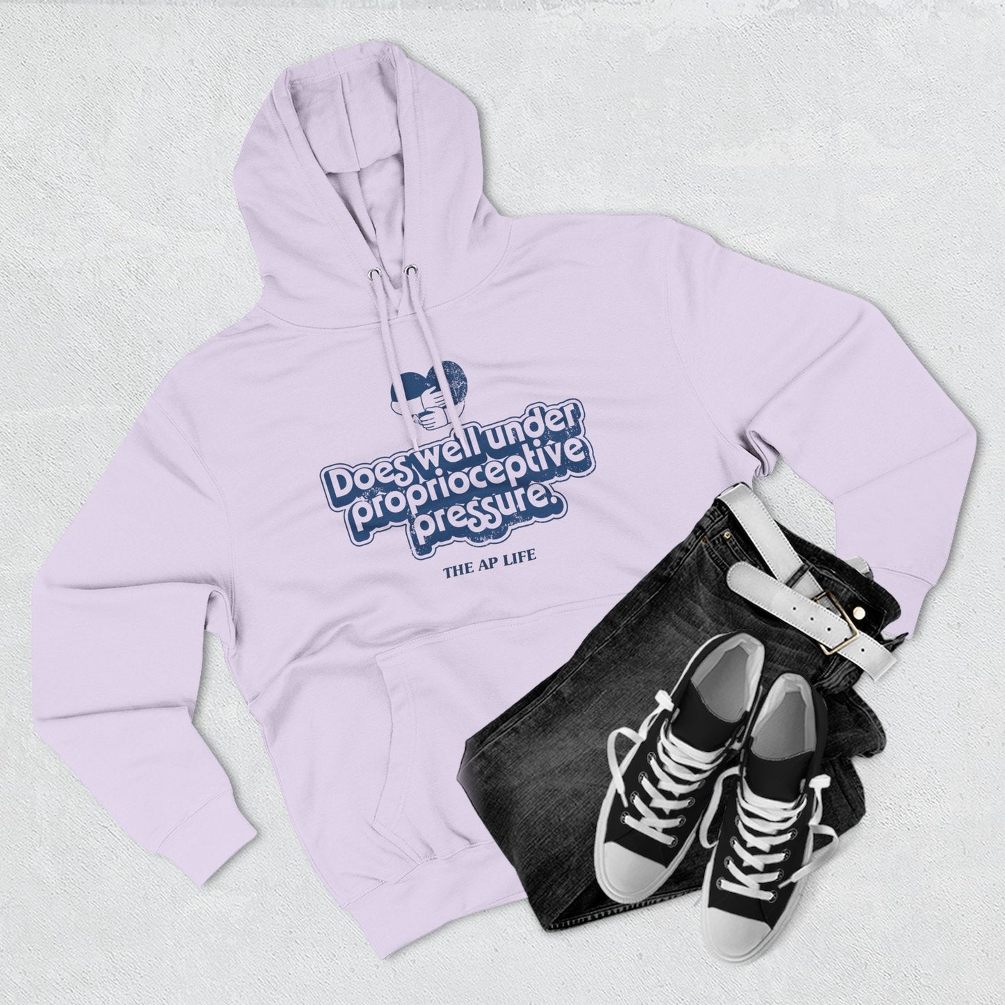 Does Well Under Proprioceptive Pressure - Sensory Input - Three-Panel Fleece Hoodie