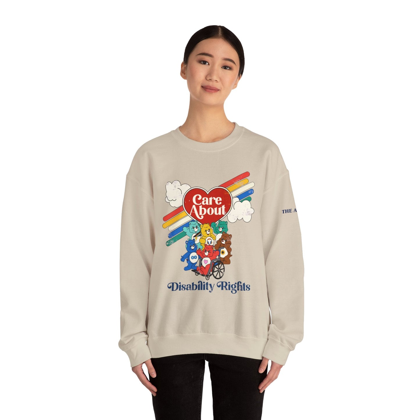 Care About Disability Rights - Retro 80s Vibe - Unisex Heavy Blend™ Crewneck Sweatshirt