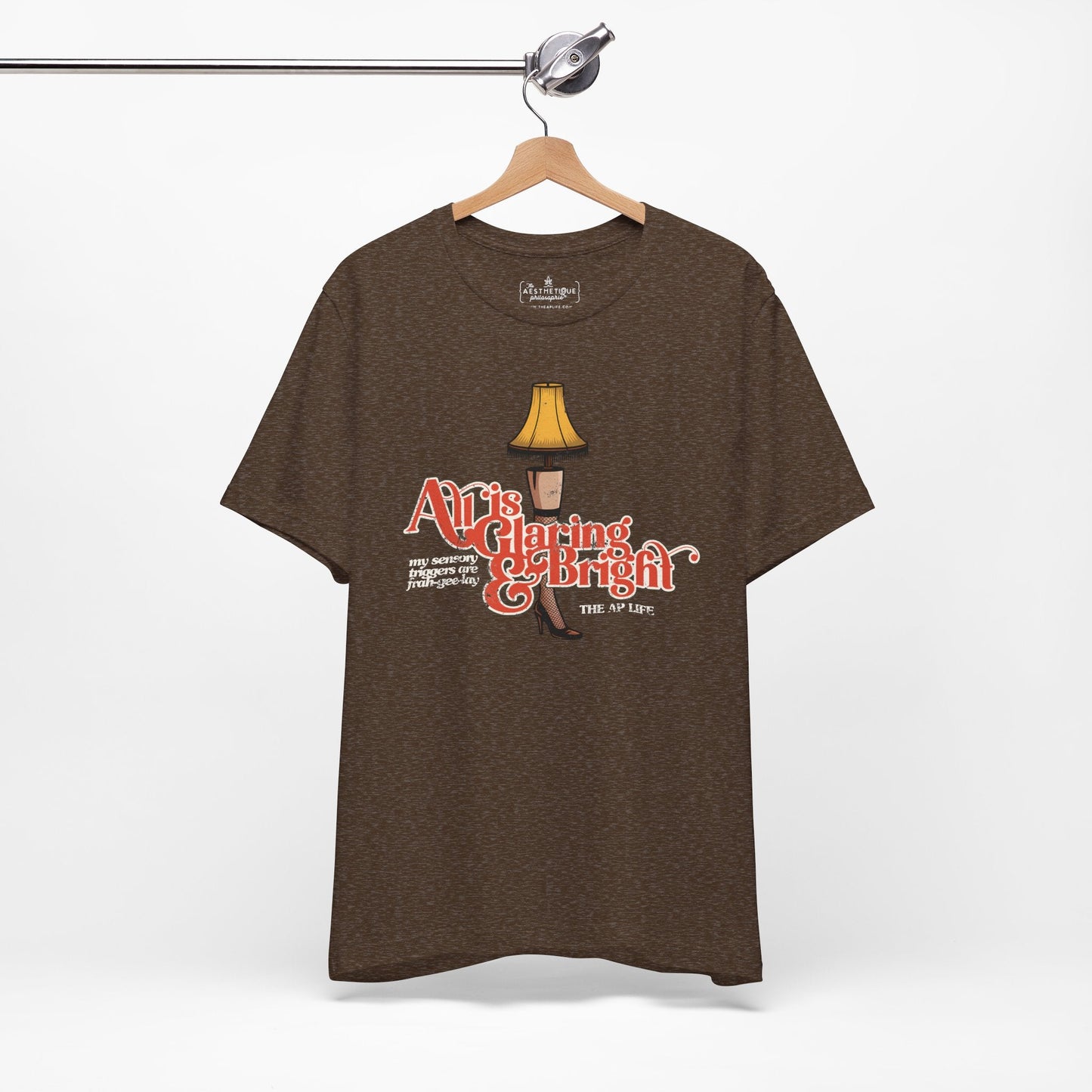 All is Glaring & Bright - Leg Lamp - Sensory Triggers - Unisex Jersey Short Sleeve Tee