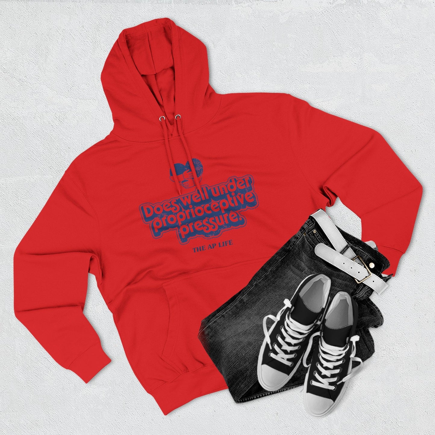Does Well Under Proprioceptive Pressure - Sensory Input - Three-Panel Fleece Hoodie
