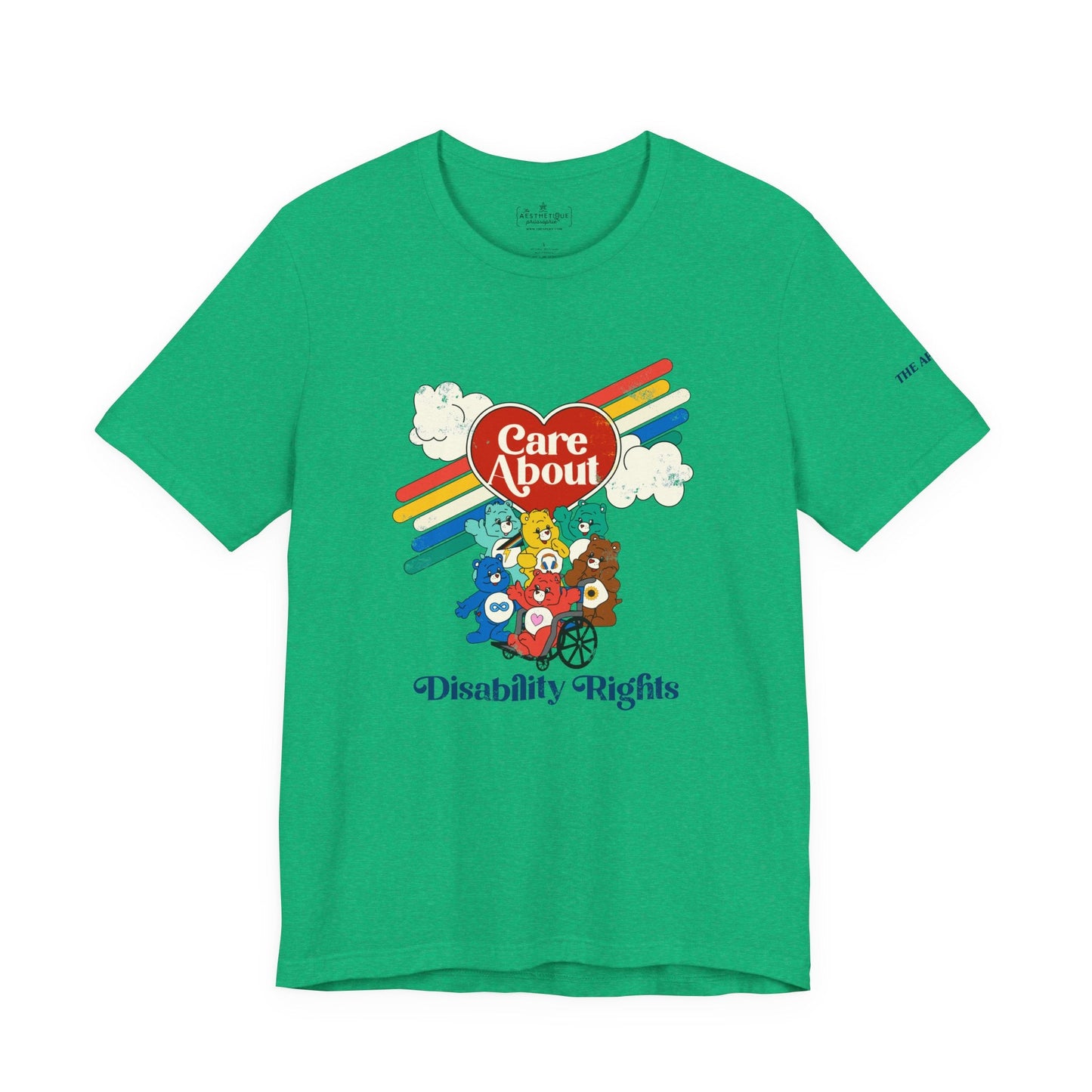 Care About Disability Rights - Retro 80s Vibe - Unisex Jersey Short Sleeve Tee