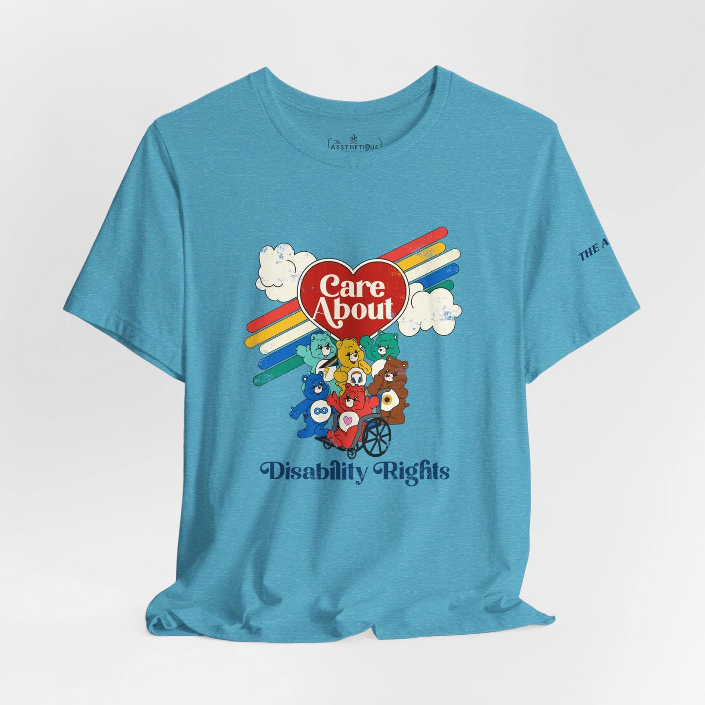 Care About Disability Rights - Retro 80s Vibe - Unisex Jersey Short Sleeve Tee