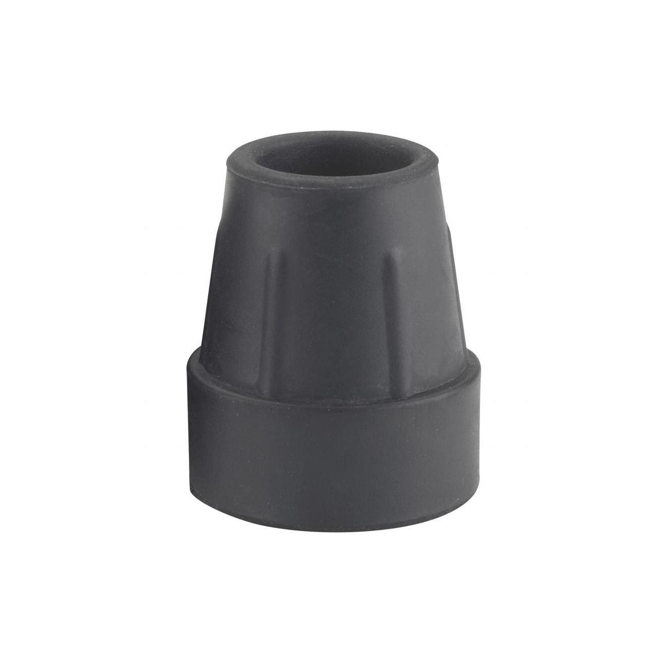 Black rubber cane tip, 1-inch diameter, replacement walking cane accessory