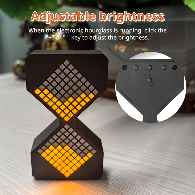 Cyber-style LED electronic sand timer: gravity-sensing, 1-30min countdown, tech decompression toy V.I.P Digital Presence