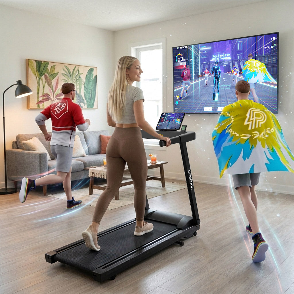 DeerRun All-New 2026 A1 Pro Move+ Smart Foldable Treadmill with 6% Incline & NFC | 350 lbs, 10 mph, Black DeerRun®
