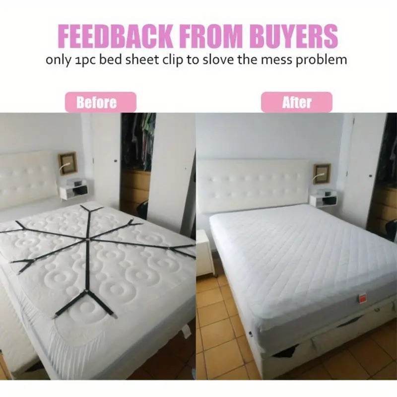 Non-Slip Bed Sheet Grippers With 12 Adjustable Elastic Clips for Mattress