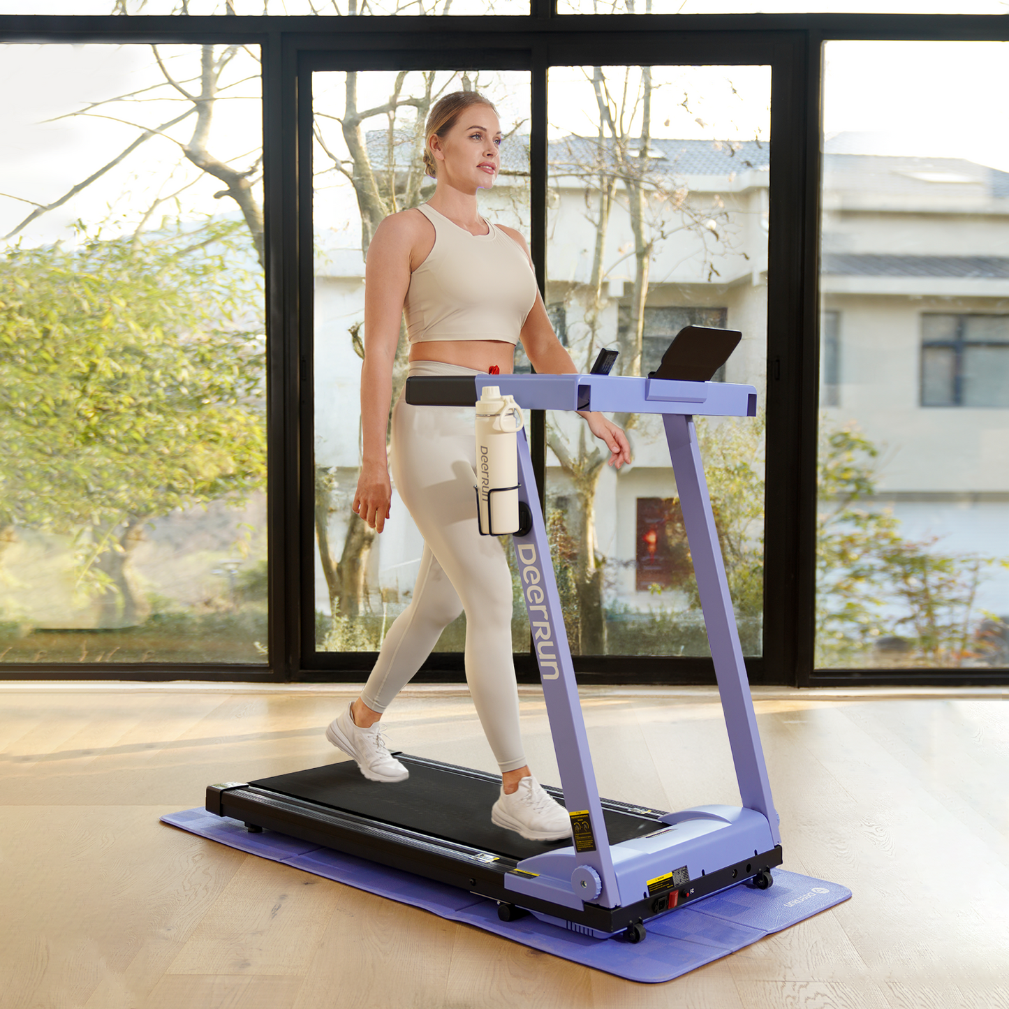 DeerRun All-New 2026 A1 Pro Move+  6% Incline Foldable Treadmill——Upgraded Chip & NFC Support | 350Lbs, 10mph Blue