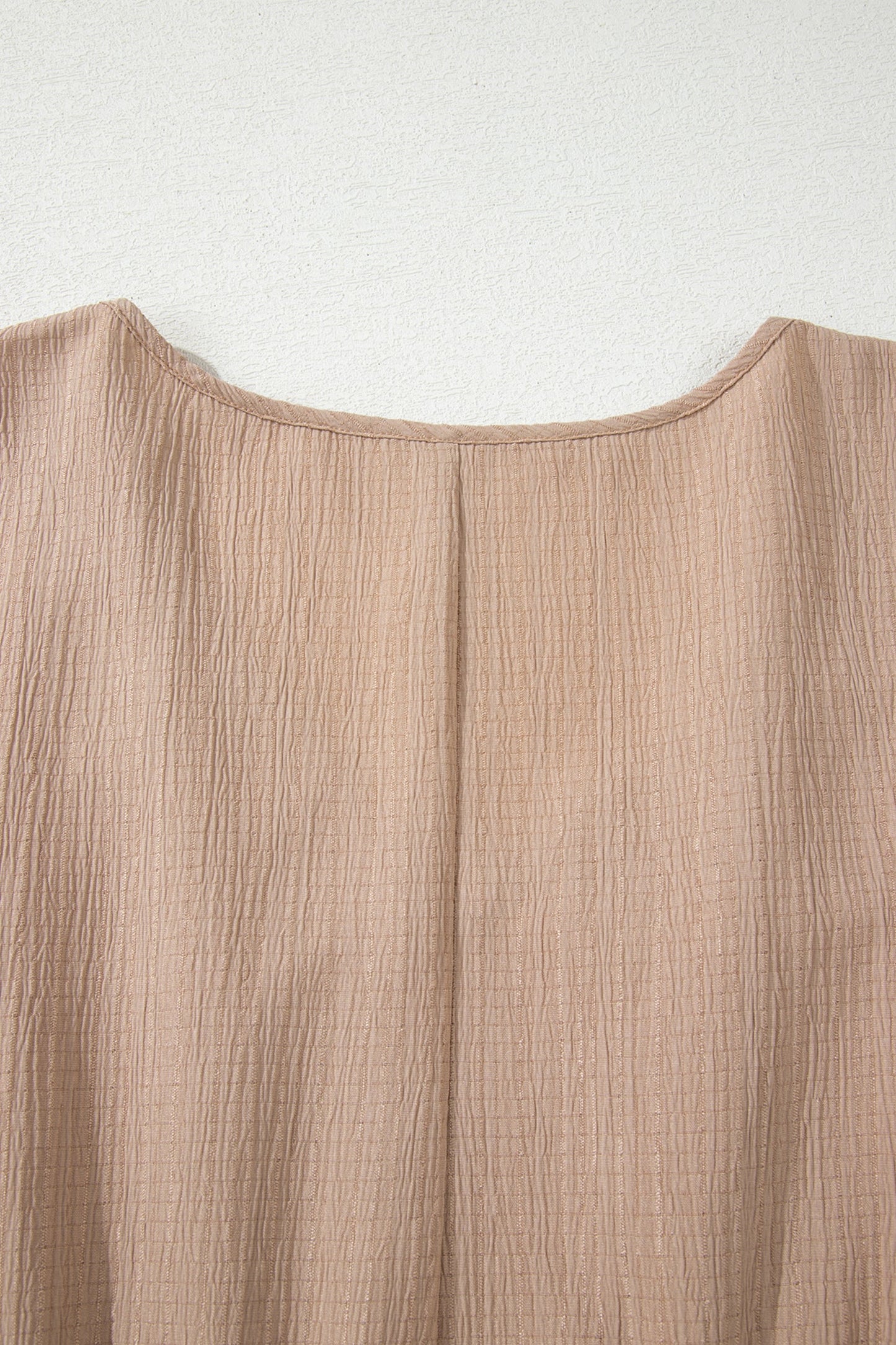 PLUS dark khaki dress back, rounded neckline with short sleeves