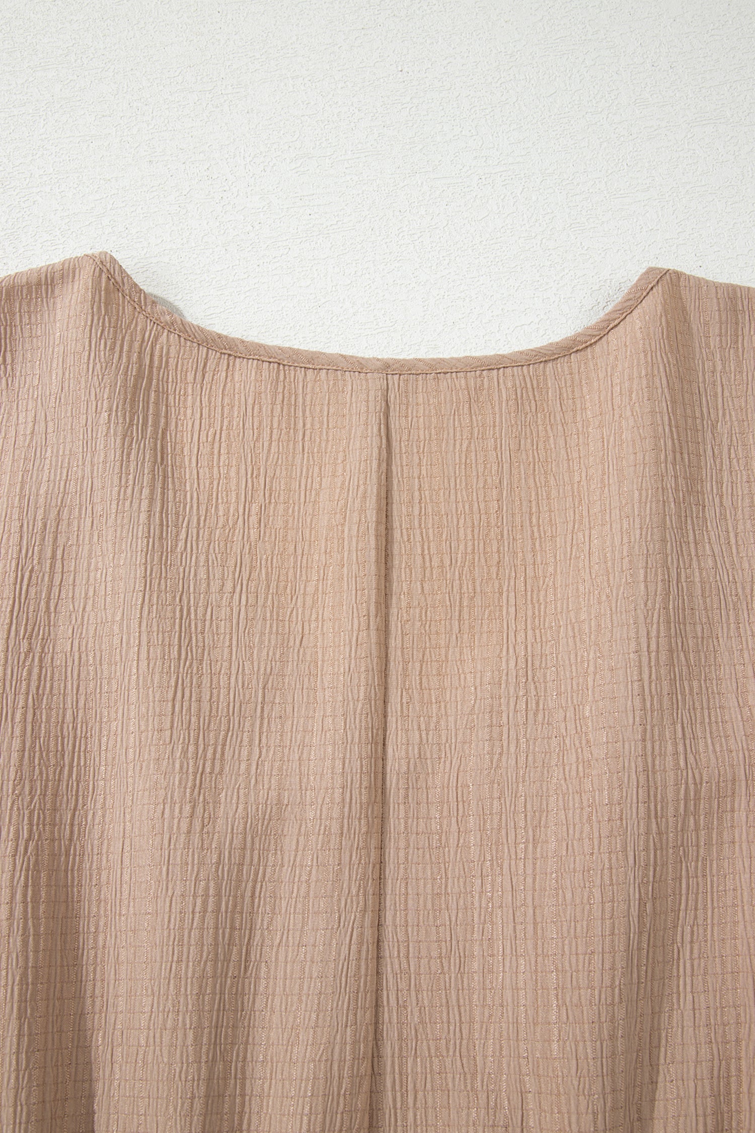 PLUS dark khaki dress back, rounded neckline with short sleeves