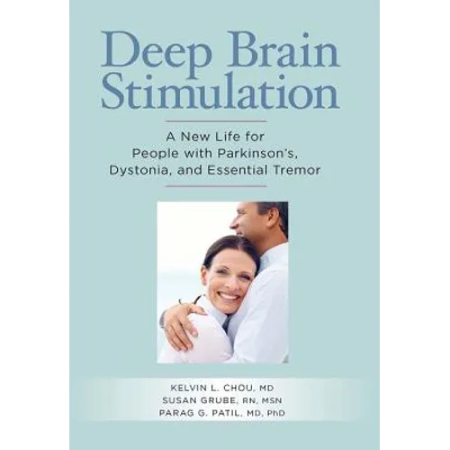 Paperback book cover, Deep Brain Stimulation title with couple portrait on light blue background