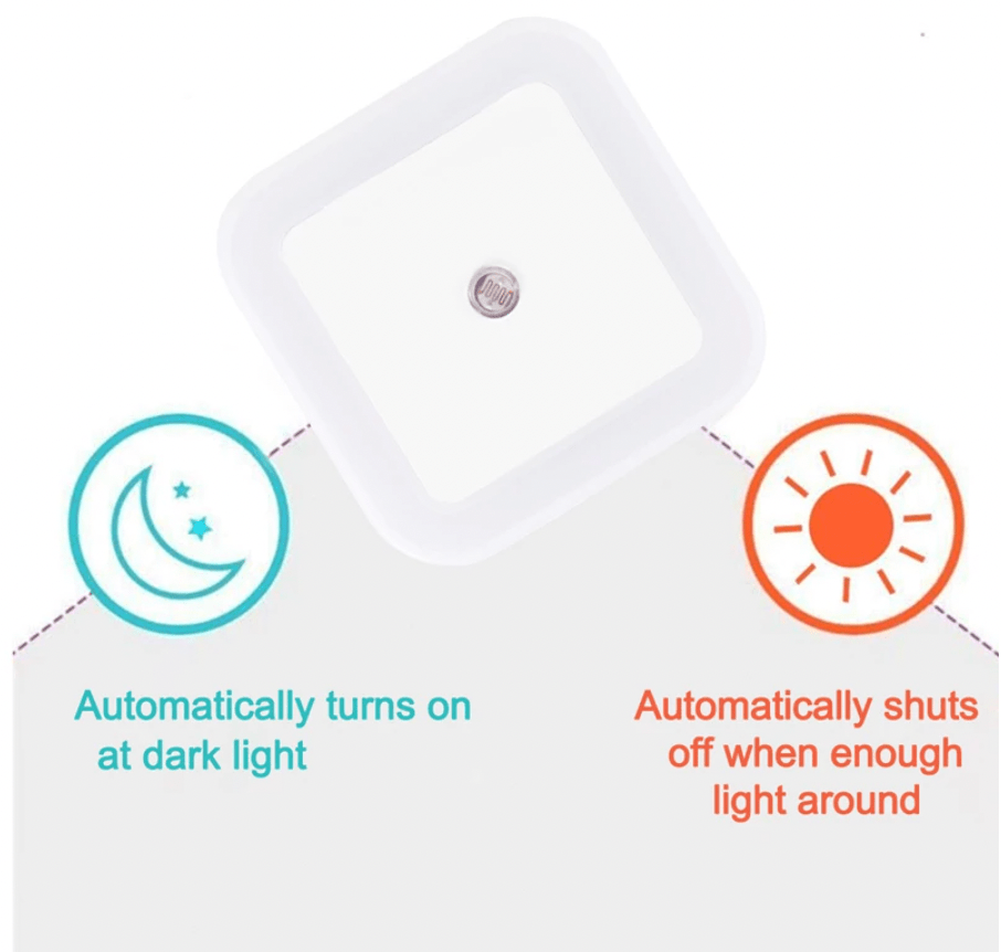 2 motion sensor lights, square white sensor LED light panel