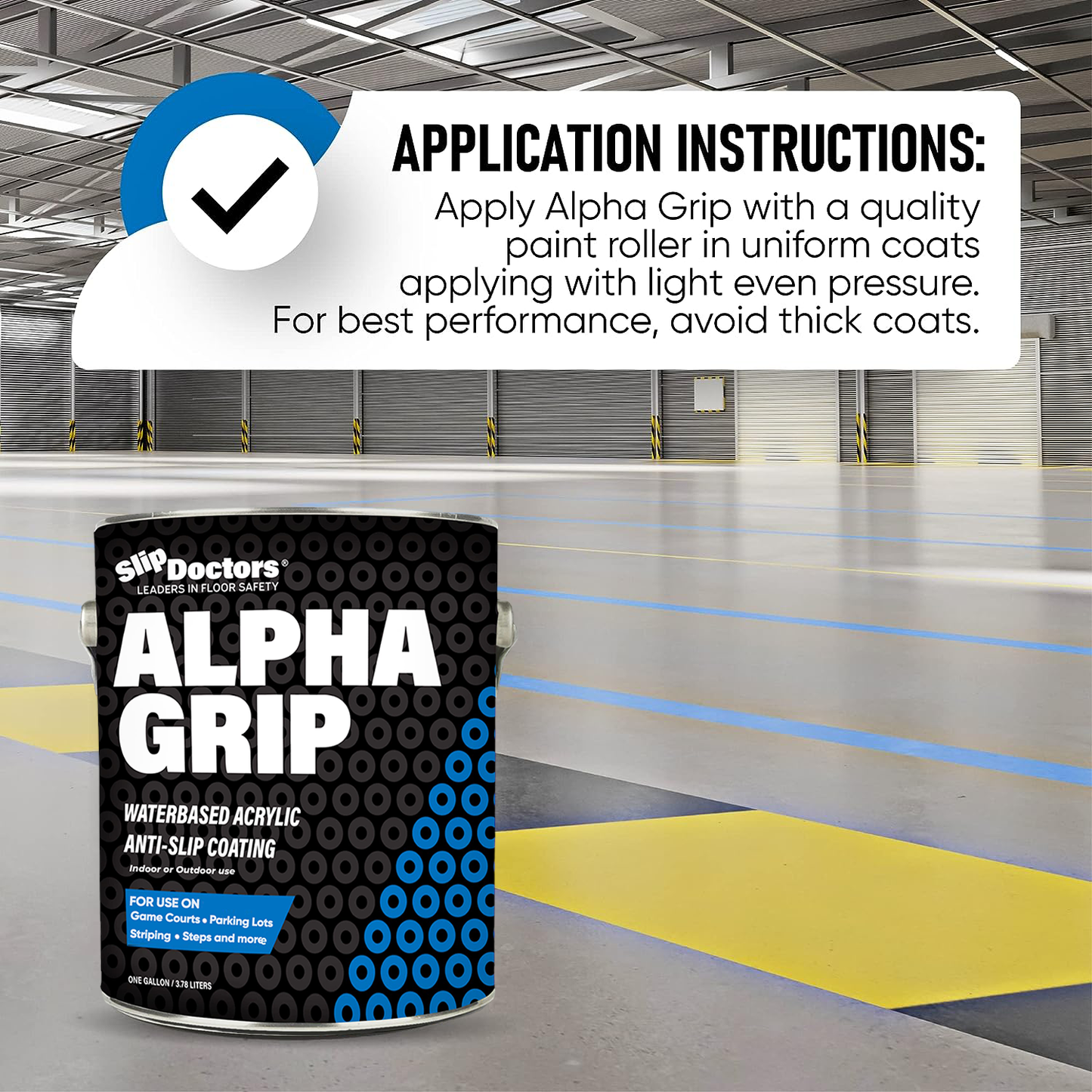Alpha Grip Non-Slip Stripe and Athletic Court Paint SlipDoctors