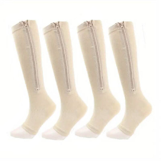 2-Pairs: Women's Open Toe Sports Compression Socks
