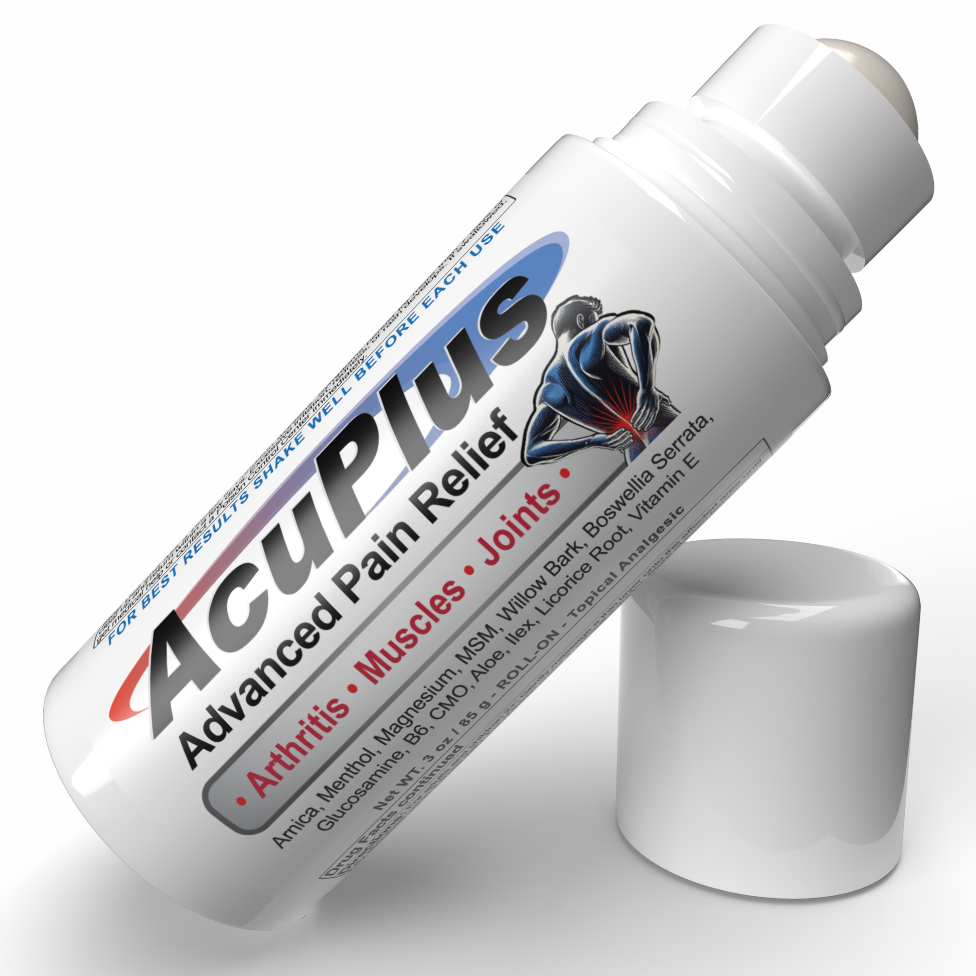 AcuPlus 3 oz. Pain Relief Roll-On – Fast-Acting, Hands-Free Application AcuPlus Pain Relief