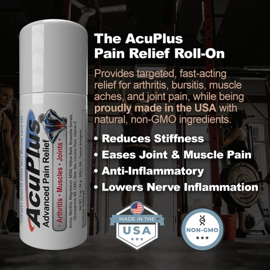 AcuPlus Pain Relief Combo – 3 oz. Roll-On + 4 oz. Cream