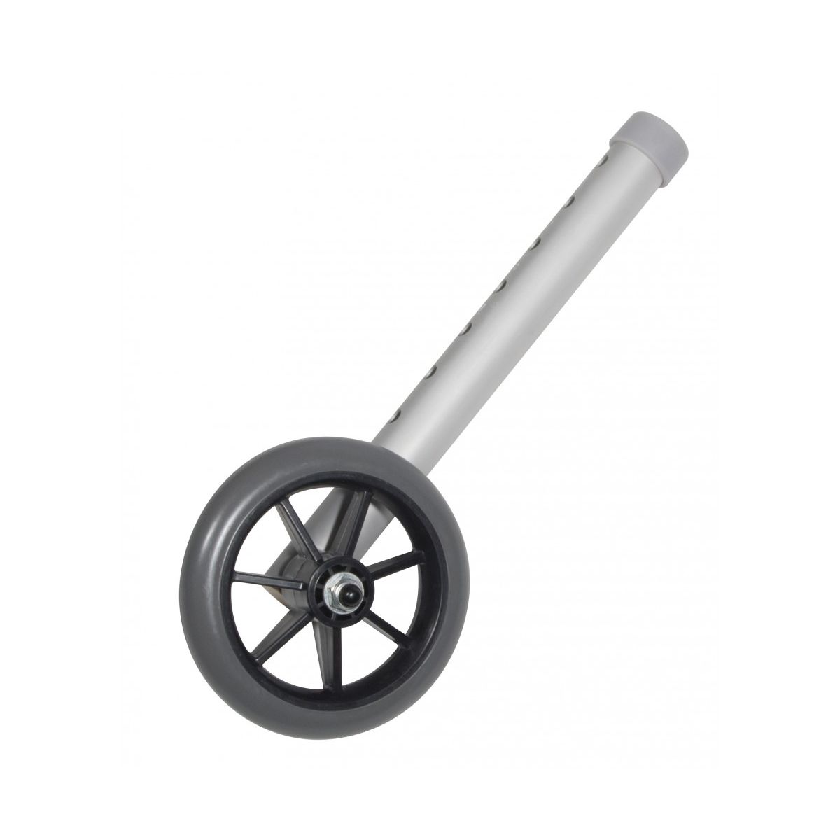 Gray 5-inch universal walker wheel with axle and spokes
