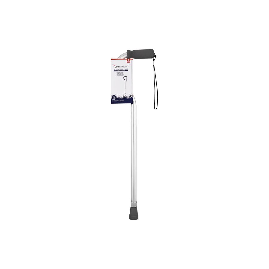 Adjustable offset-handle cane with white shaft and black cuff