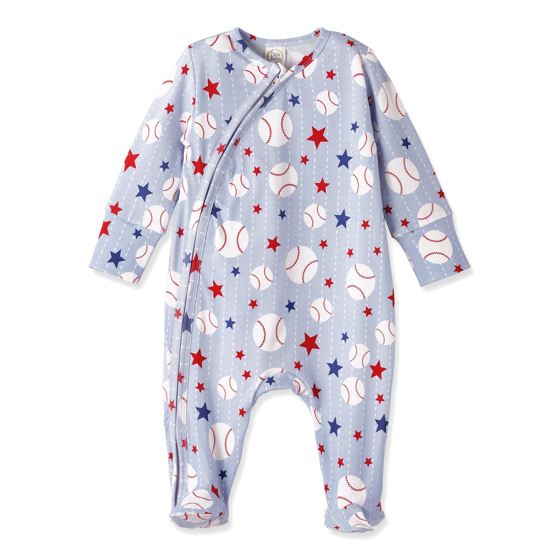Grand Slam Baseball Bamboo Zipper Romper for Baby Tesa Babe