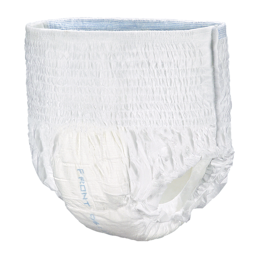White heavy pull-on underwear briefs with elastic waistband and leg openings