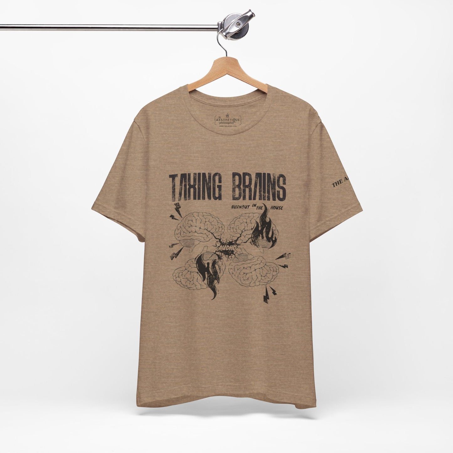 Taxing Brains - Burnout in the House - AuDHD - Adult Unisex Jersey Tee