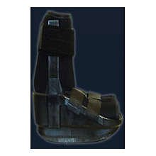Black ankle walker boot with multiple adjustable straps, medium size