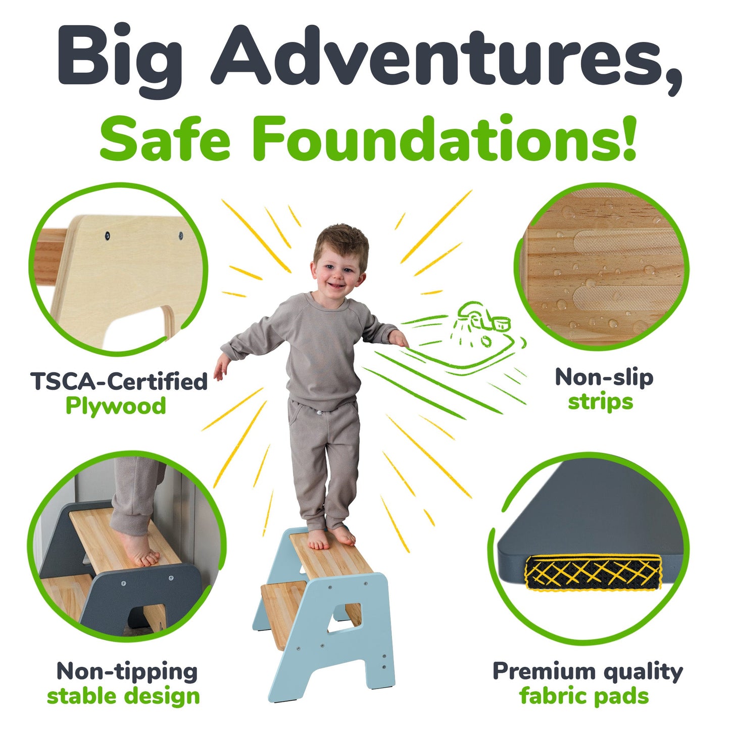 2-Step Stool for Kids Ocodile.com